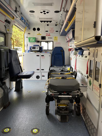 Inside the ambulance